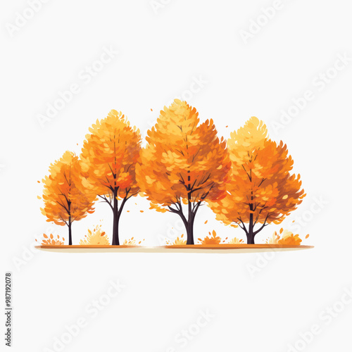 Autumn trees with vibrant foliage