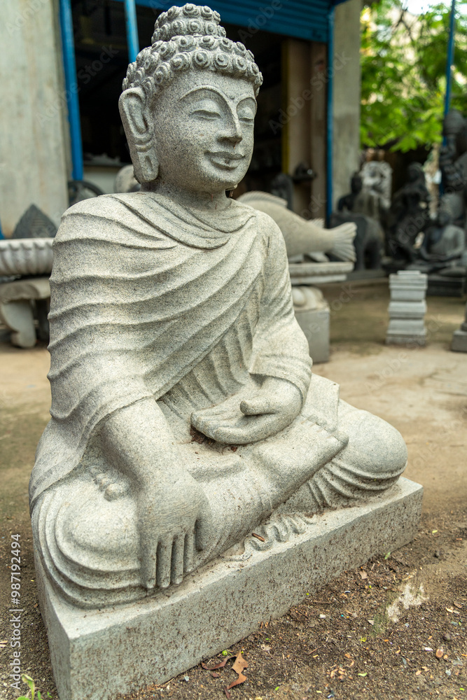 Statue de Budda, sculpté à Mahabalipuram sud de l'inde Statue de Budda, sculpté à Mahabalipuram sud de l'inde