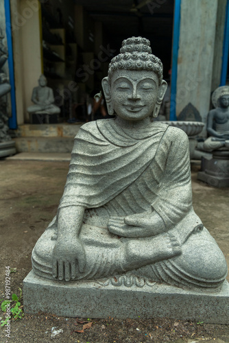 Statue de Budda, sculpté à Mahabalipuram sud de l'inde