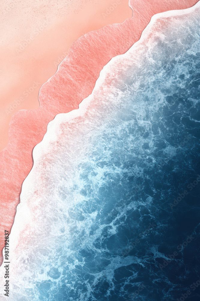 Fototapeta premium Gradient Ocean Wave with Smooth Strokes