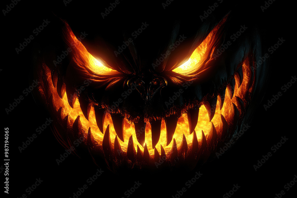 Spooky Jack-o'-lantern with Candlelight Spooky Jack-o'-lantern with Candlelight
