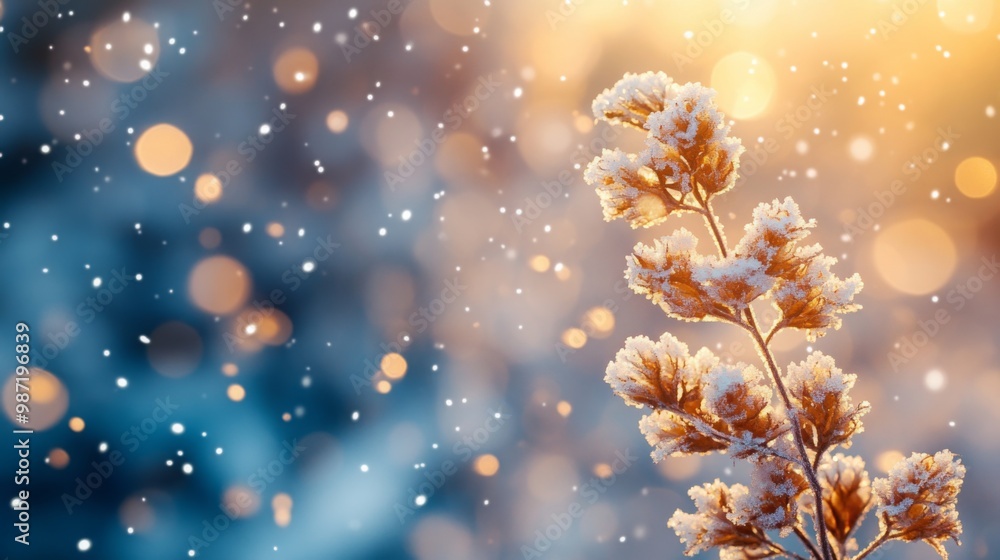 Hoarfrost on the leaves. Beautiful frozen plants. Natural winter texture. Macro nature. Grass with ice crystals on natural blurry bokeh background Hoarfrost on the leaves. Beautiful frozen plants. Natural winter texture. Macro nature. Grass with ice crystals on natural blurry bokeh background