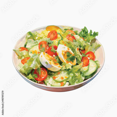 Fresh colorful vegetable salad bowl
