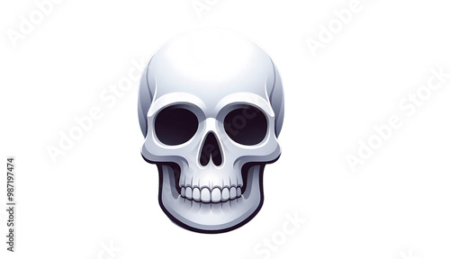 white human skull model isolated on a soft gradient background for anatomy, science, or medical concepts Closeup view of a highly detailed.