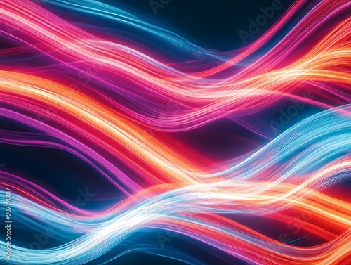 abstract background with glowing waves