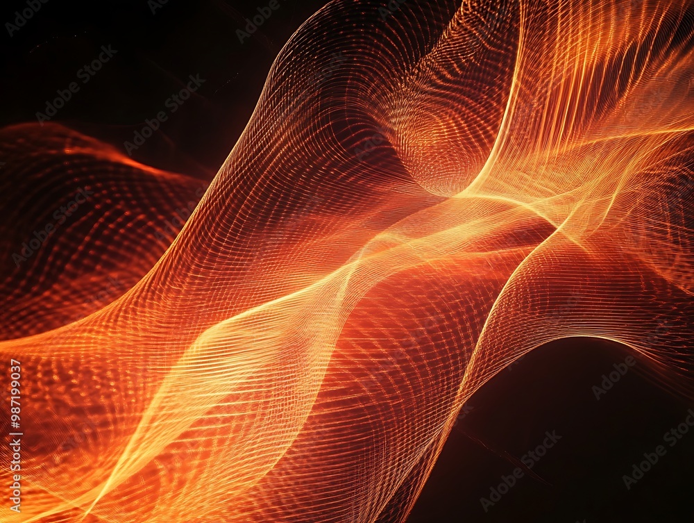 Fototapeta premium abstract background with glowing waves