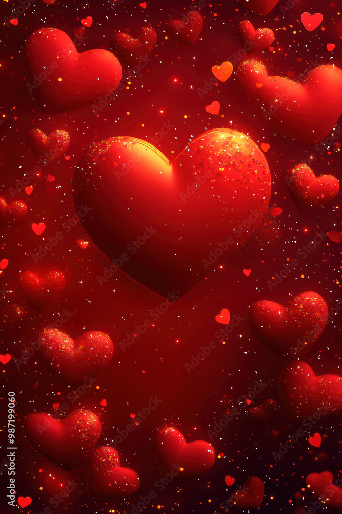 Red hearts digital art for Valentine's Day Red hearts digital art for Valentine's Day