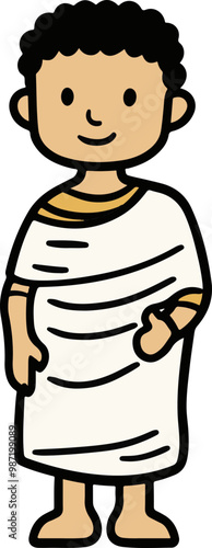 Vector Character in Toga with Thumbs Up Gesture