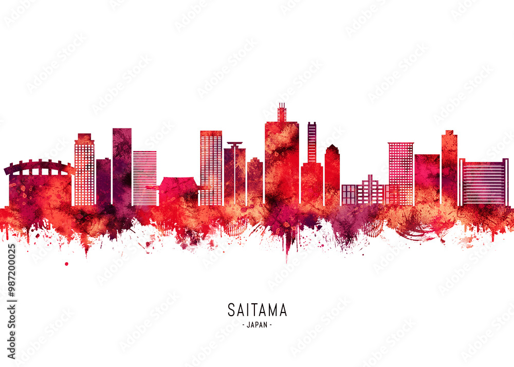 Saitama Japan Skyline Red Saitama Japan Skyline Red