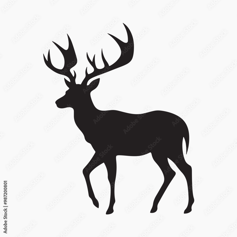 Fototapeta premium Silhouette deer antlers wildlife nature
