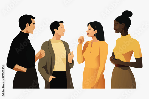 Diverse group discussing ideas