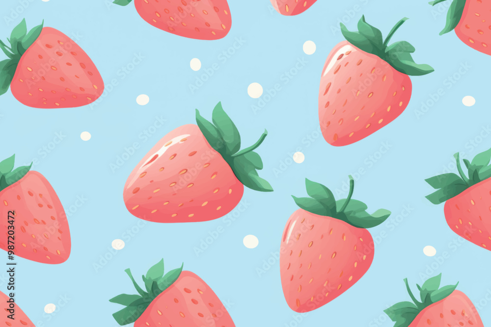 Fresh strawberries seamless pattern Fresh strawberries seamless pattern