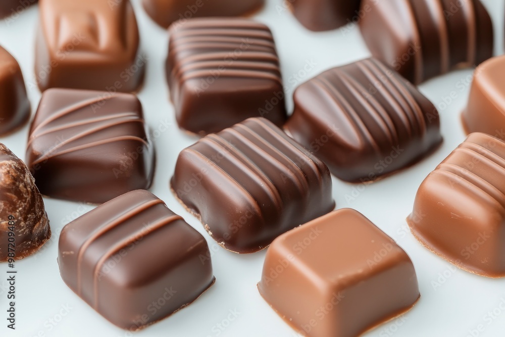 chocolate candy close up on a white , ai chocolate candy close up on a white , ai