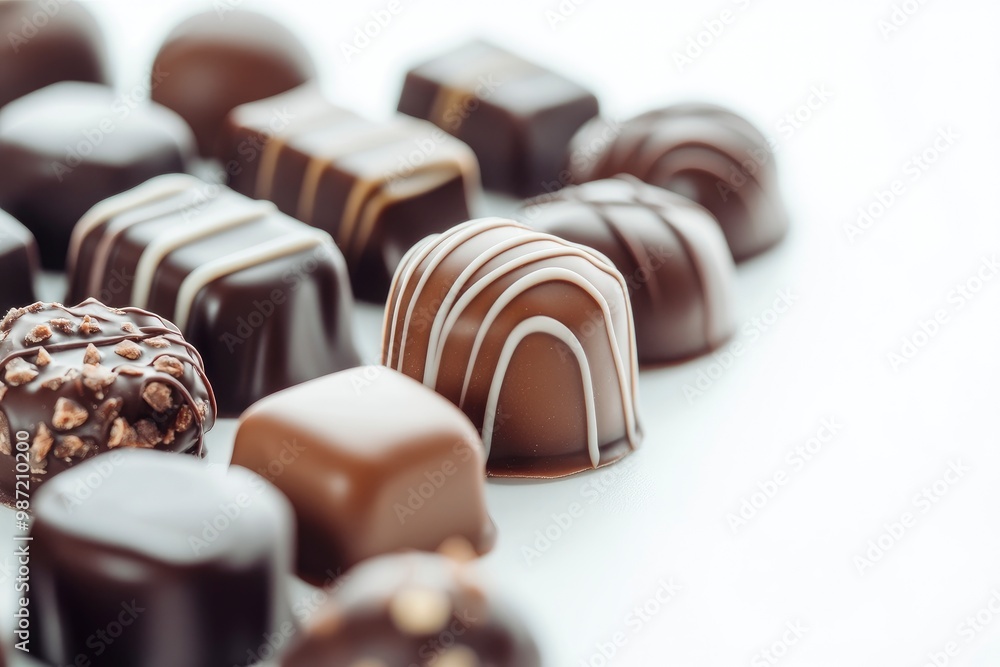 chocolate candy close up on a white , ai chocolate candy close up on a white , ai