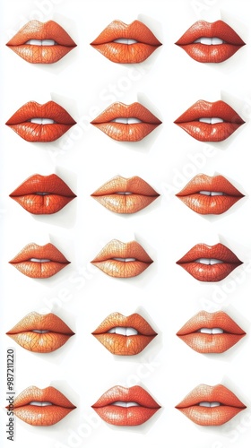 A stylish grid of diverse lips showcasing various shades and textures.