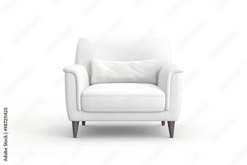 Leather armchair in white color on white background. Luxurious expensive upholstered furniture. Leather armchair in white color on white background. Luxurious expensive upholstered furniture.
