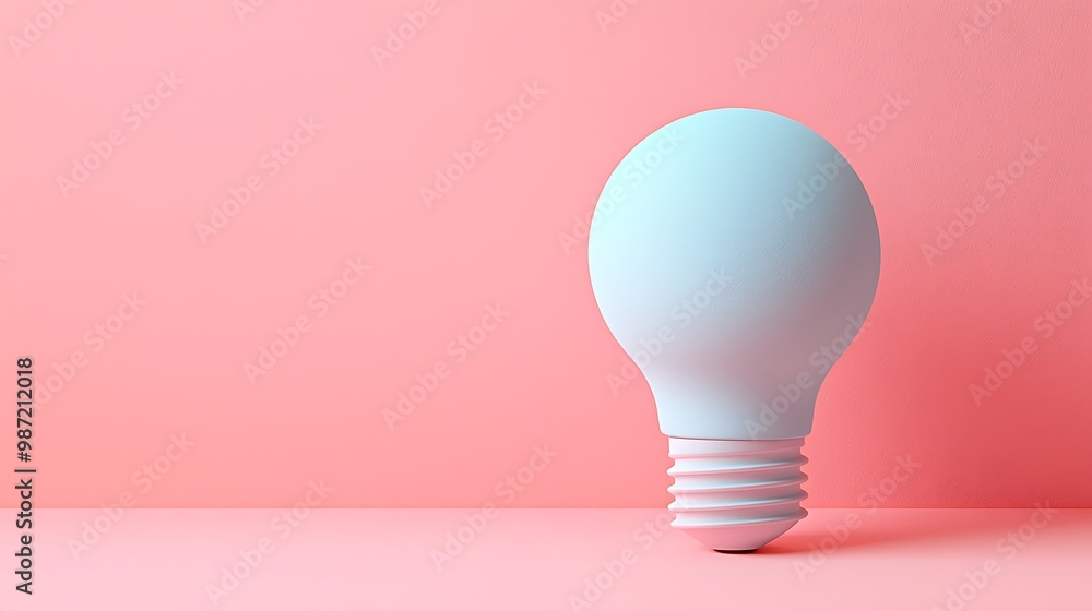 A minimalist white light bulb sits against a pink background, a quiet ode to creativity. A minimalist white light bulb sits against a pink background, a quiet ode to creativity.