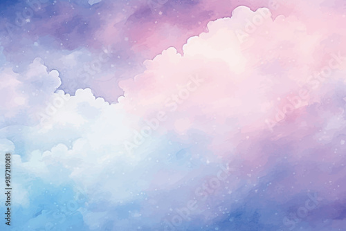 Dreamy pastel cloudscape painting