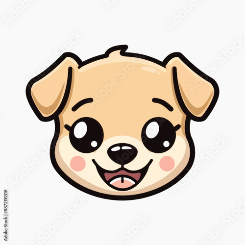 Cute cartoon puppy face illustration