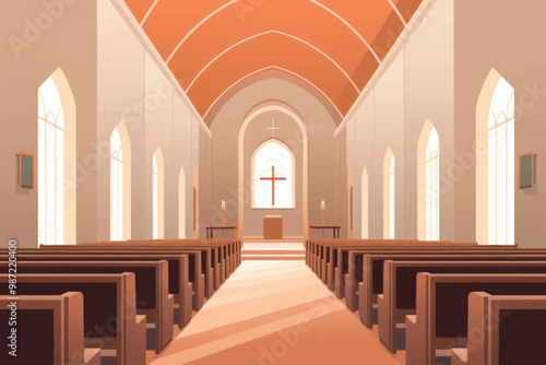 Serene church interior illustration