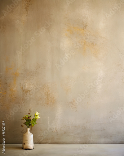 Abstract background texture, vintage transition from warm beige to dark brown, empty wall mockup template