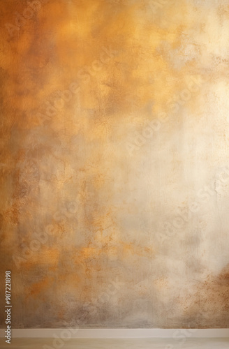 Abstract background texture, vintage transition from warm beige to dark brown, empty wall mockup template