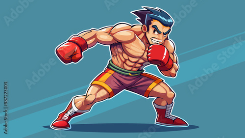 Boxer Pose Isolated on Transparent Background