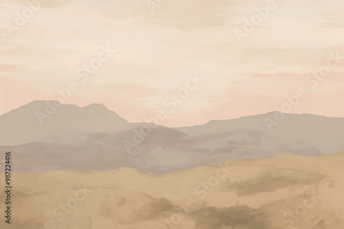 Twilight view painting backgrounds mountain.