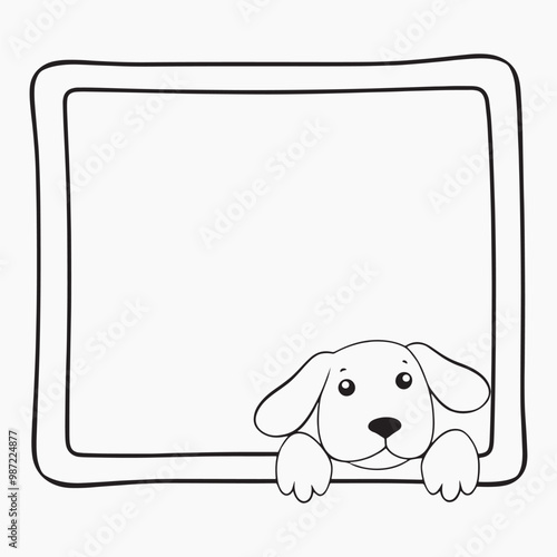 Cute dog frame illustration
