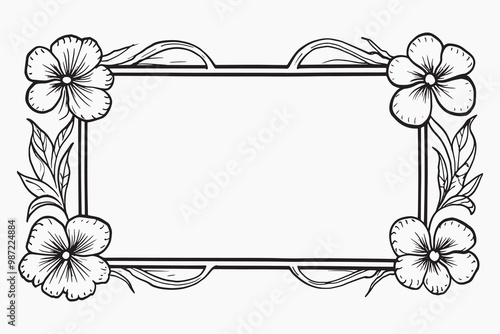 Floral frame outline illustration