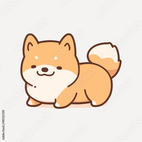 Cute cartoon Shiba Inu