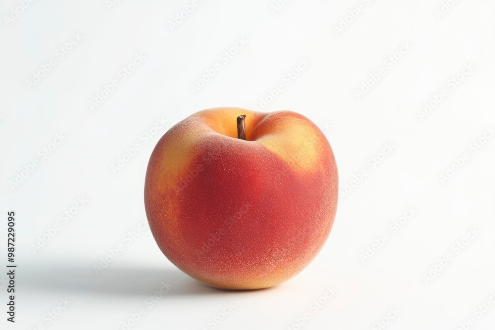 Ripe peach fruit isolated on white background, ai Ripe peach fruit isolated on white background, ai