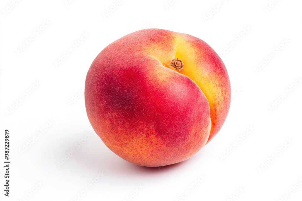 Ripe peach fruit isolated on white background, ai Ripe peach fruit isolated on white background, ai