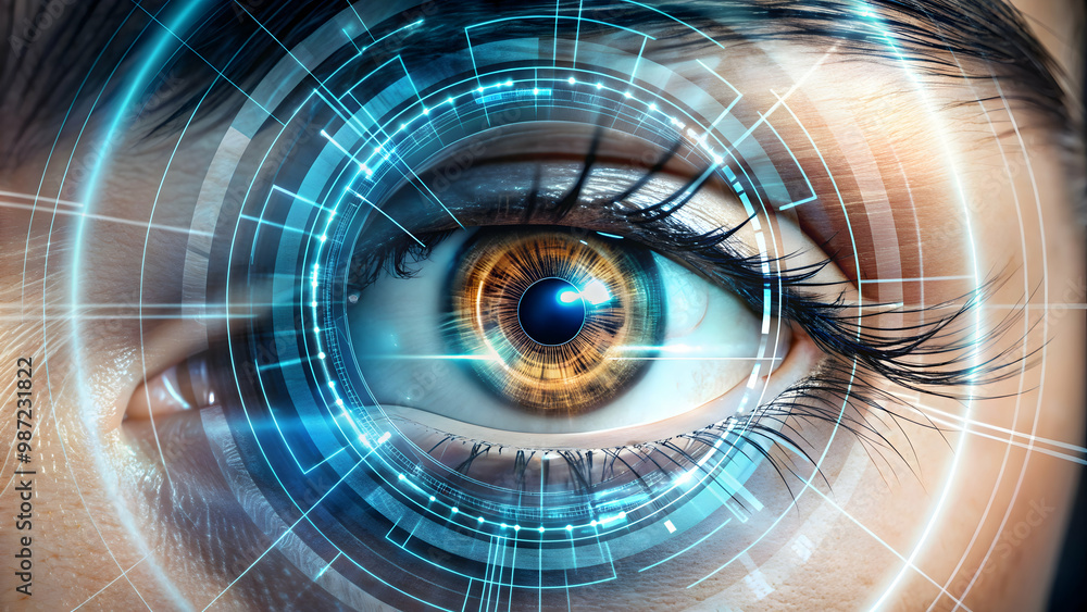 Cutting edge technology that utilizes a computer algorithm to track human eye movements, Blue eye Cutting edge technology that utilizes a computer algorithm to track human eye movements, Blue eye
