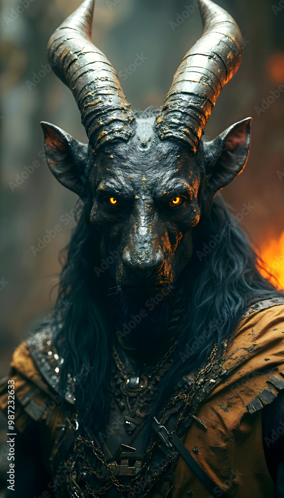 Portrait of God Anubis, Egyptian mythology, religious background