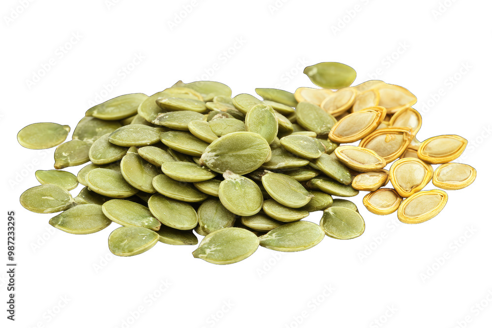 A close-up view of assorted pumpkin seeds, showcasing their unique colors and textures, perfect for health and nutrition themes. A close-up view of assorted pumpkin seeds, showcasing their unique colors and textures, perfect for health and nutrition themes.