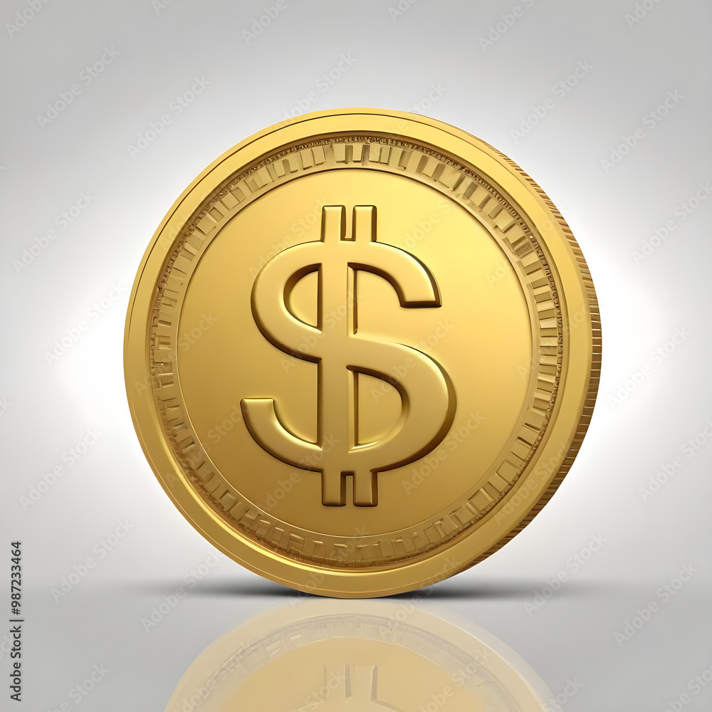 Bitcoin dollar gold coin icon illustration 3D Bitcoin dollar gold coin icon illustration 3D