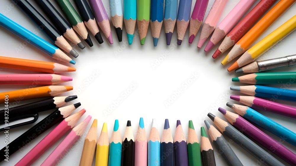 color pencils isolated on white background color pencils isolated on white background