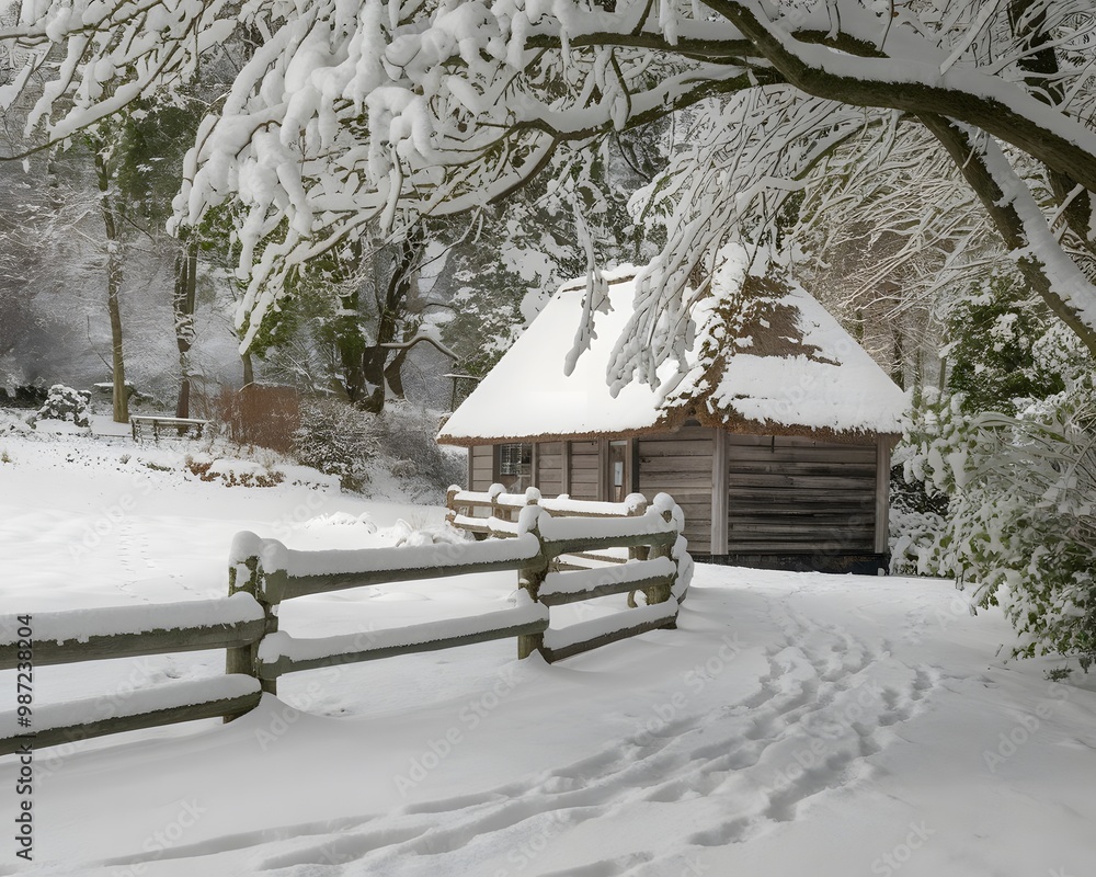 Snow covered house