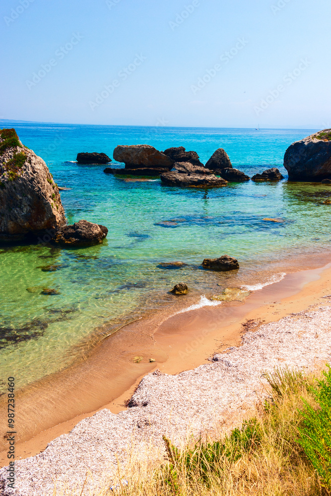 Beautiful sunny view of one of the Zakynthos beaches