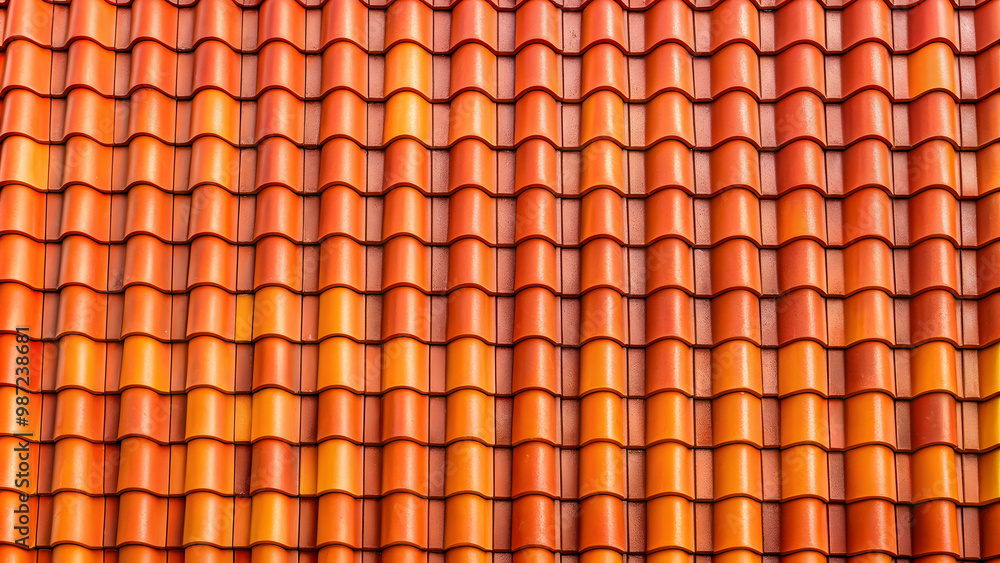 Seamless pattern of red and orange corrugated tile roofing texture, roof, shingles, tiles, texture, seamless Seamless pattern of red and orange corrugated tile roofing texture, roof, shingles, tiles, texture, seamless