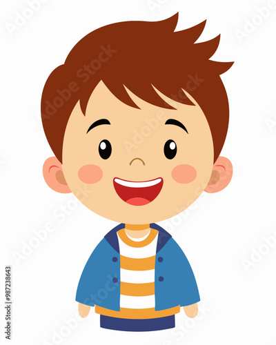 simple cute happy smiling child vector
