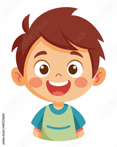simple cute happy smiling child vector
