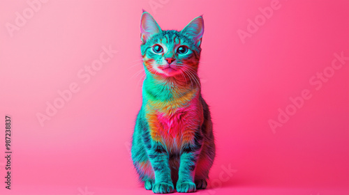 カラフルな毛色の猫