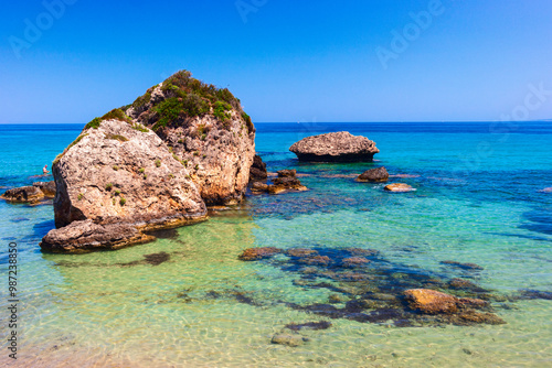 Obraz na płótnie Beautiful sunny view of one of the Zakynthos beaches w salonie