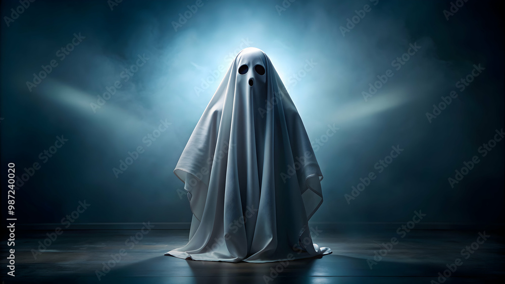 Halloween ghost monster with artificial intelligence causing fear, ghost, Halloween, monster, AI, scare, spooky, creepy Halloween ghost monster with artificial intelligence causing fear, ghost, Halloween, monster, AI, scare, spooky, creepy