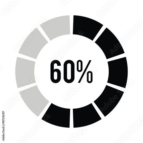 Circle 60 percent loading or circle 10 percent progress.