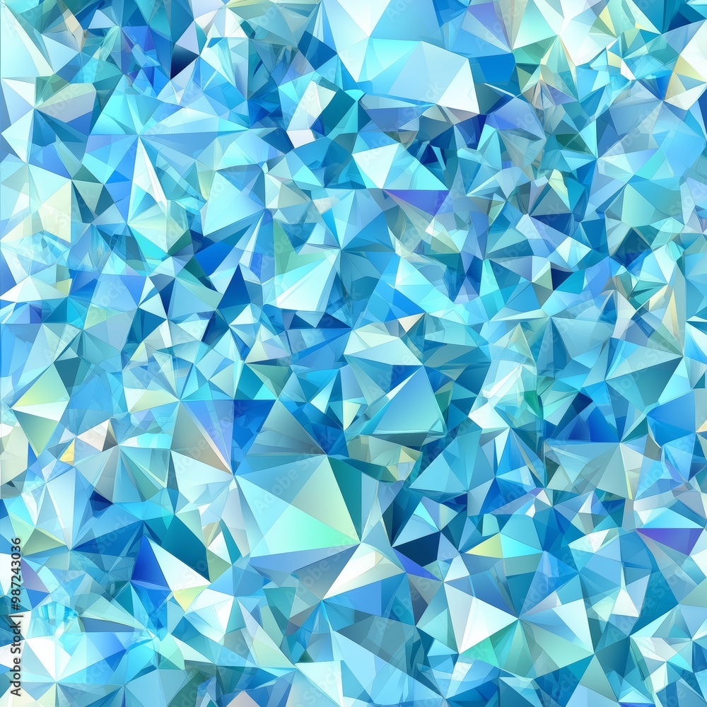 Obraz premium Vibrant blue geometric abstract background with complex triangles.