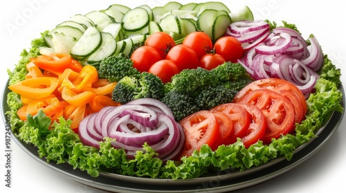 Wallpaper Mural vegetable salad on plate isolated on white  Torontodigital.ca