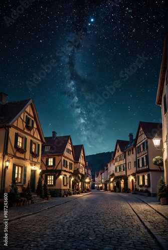 Night sky with stars sparkling on black background christmas background 